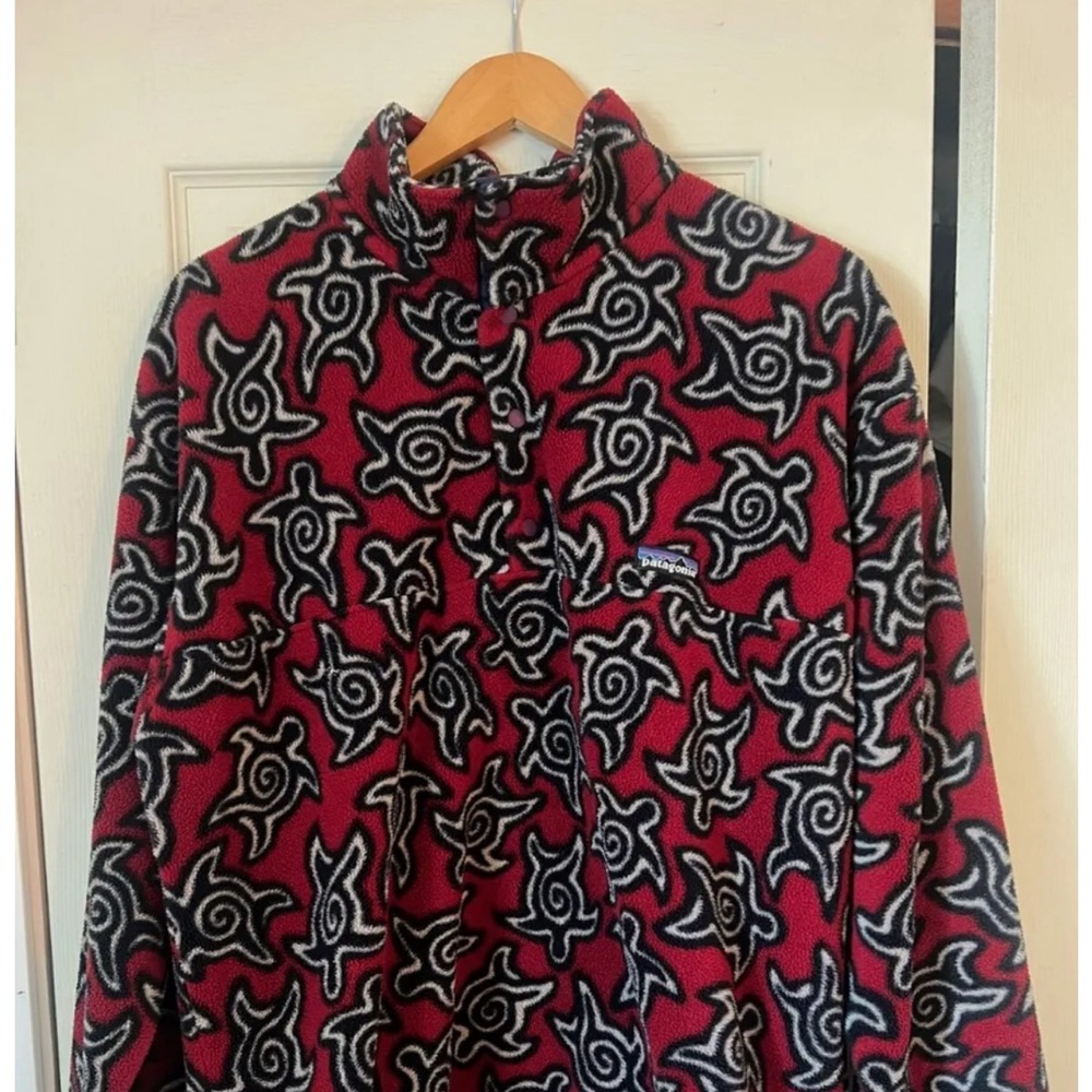 Vintage 1997 Patagonia Zen Turtle Snap T Synchilla Fleece Pullover - Mens Large.